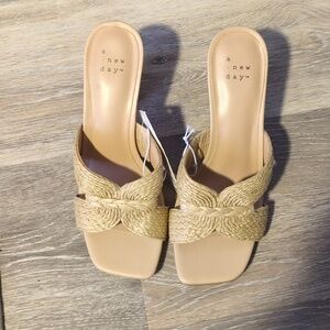 a new day Tan Braided Knot Slide Mules